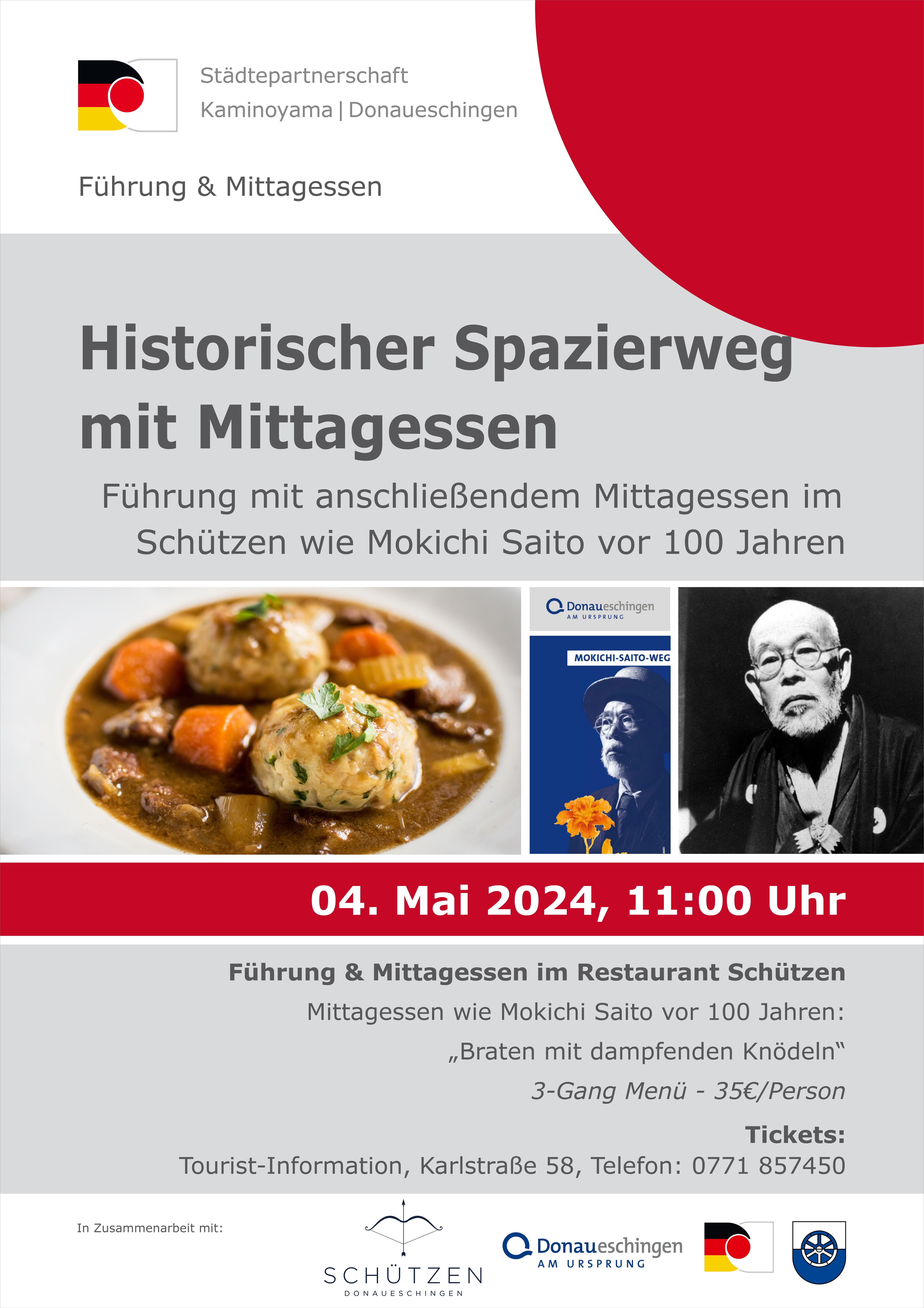 Historischer Spaziergang zu Ehren Mokichi Saitos in Donaueschingen