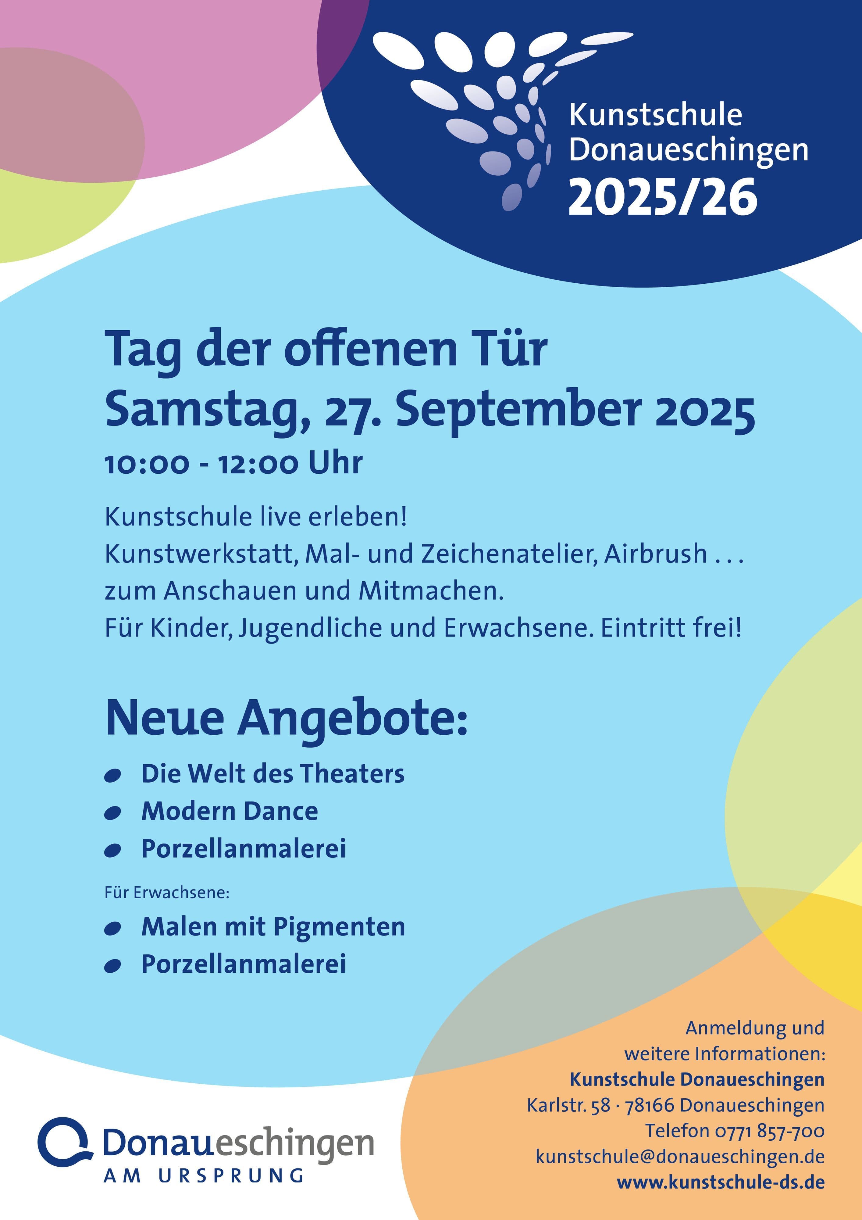 Kunstschule Donaueschingen lädt zum Mitmachen ein