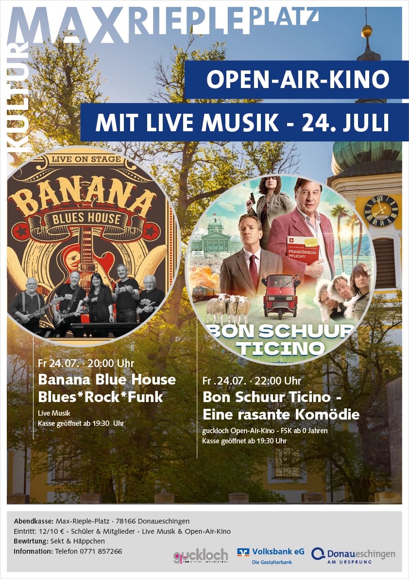 Open-Air mit Live-Musik und Film in Donaueschingen