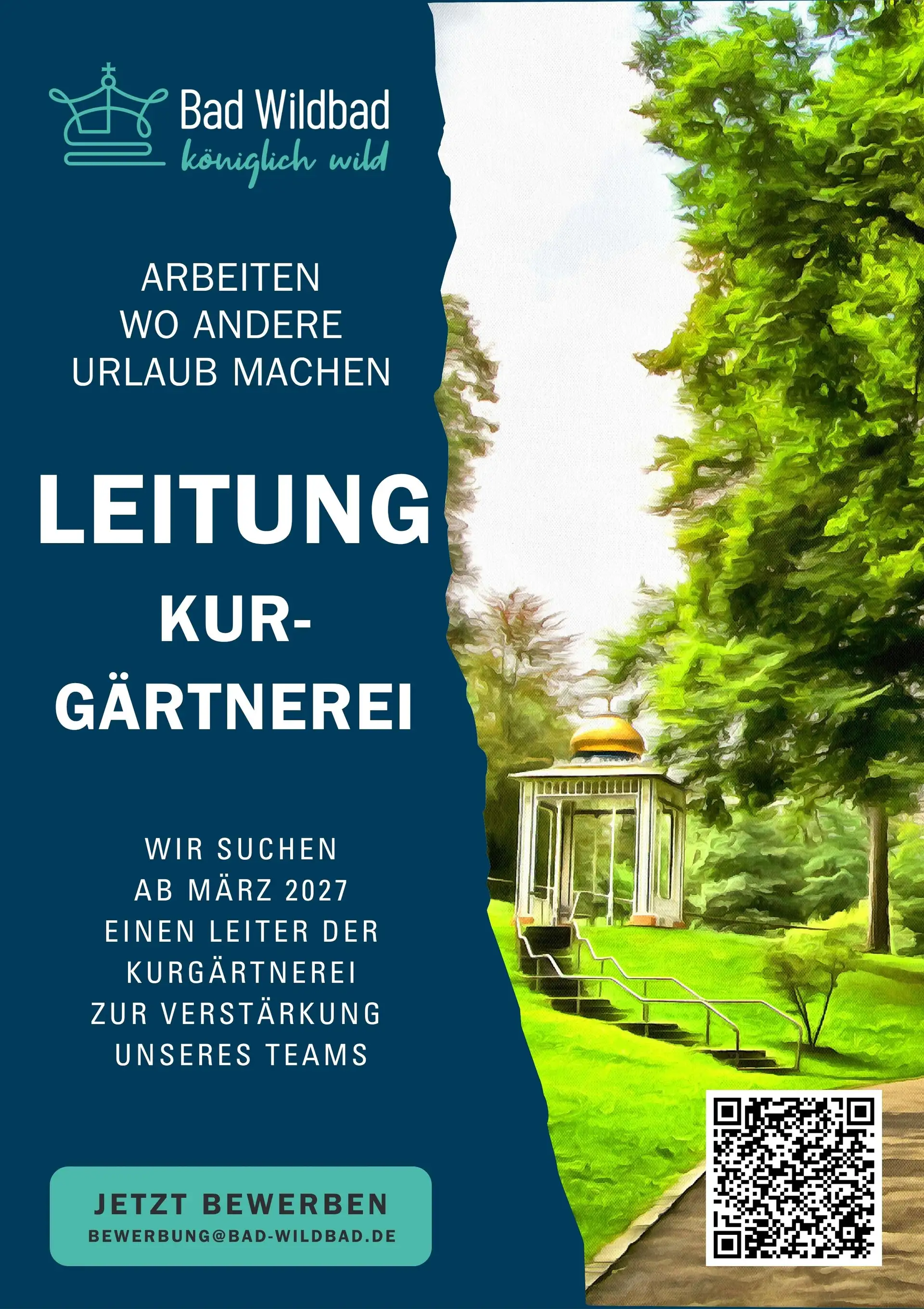 Touristik Bad Wildbad GmbH sucht ab Frühjahr 2027 Verstärkung im Kurpark