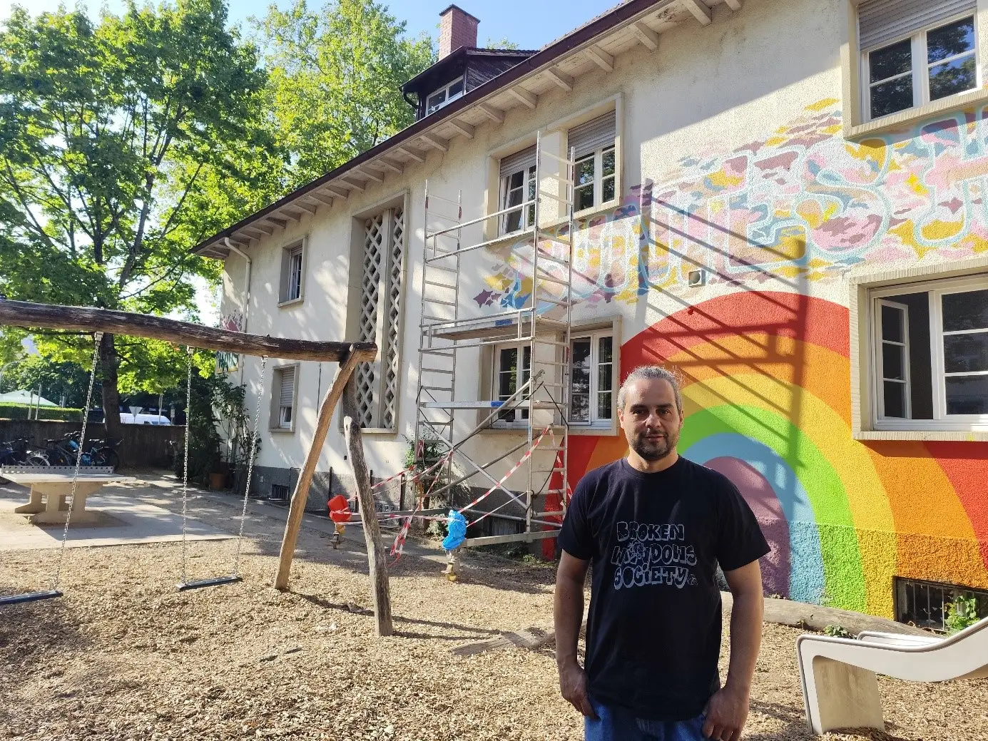 Graffiti-Wandgemälde am Stadtteil- und Familienzentrum Buntes Haus
