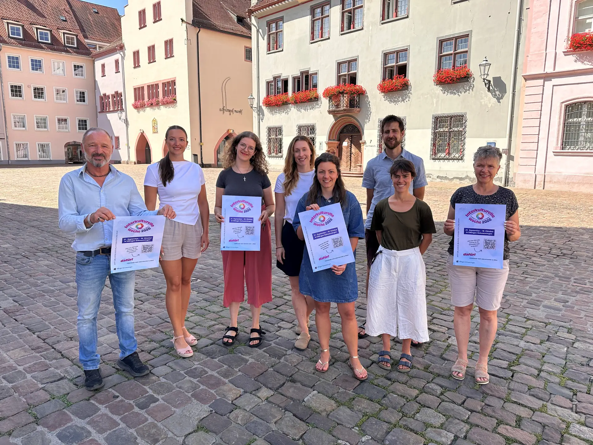Ein Team, das sich für das Miteinander in der Stadt stark macht (von links): Volker Nowak sowie Cosima Tischler vom Amt für Jugend, Bildung, Integration und Sport, Svenja Carmona (Diakonisches Werk Schwarzwald-Baar-Kreis), Felicitas Heinrich und Livia Schlosser (Amt für Jugend, Bildung, Integration und Sport), Gunter Berberich (Pastoralreferent, kath.