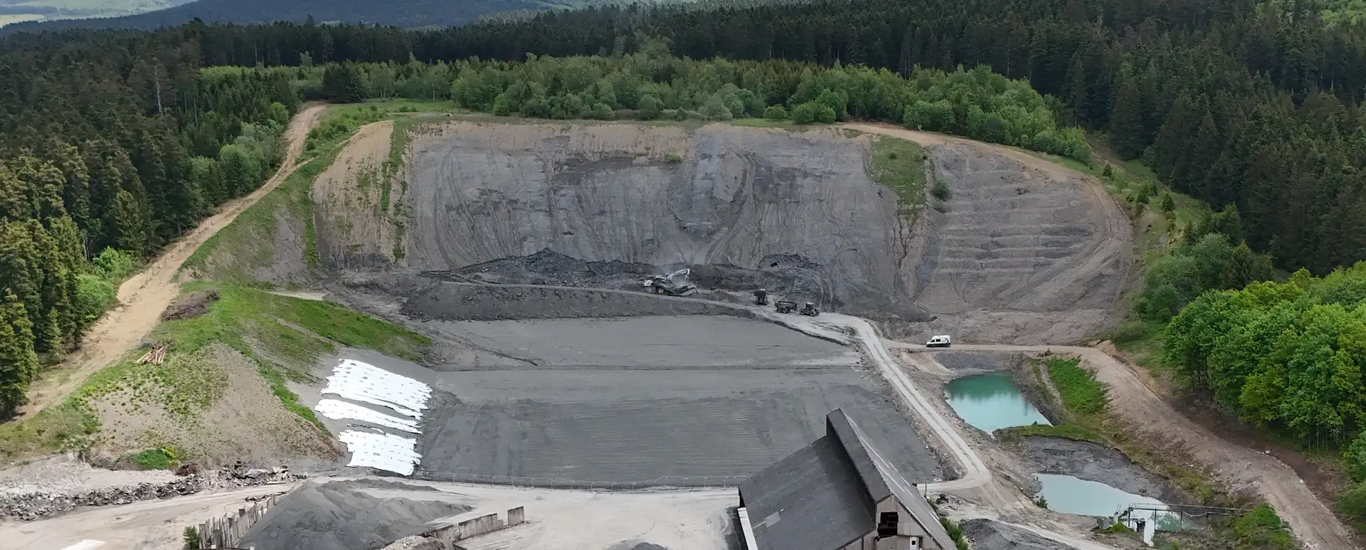 Luftbild der Deponie Haldenwald.